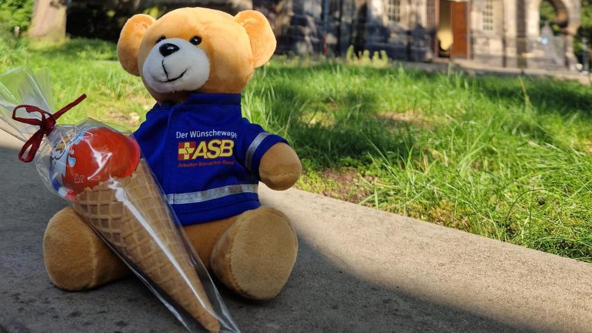 Wünschewagen-Bär mit Schultüte groß